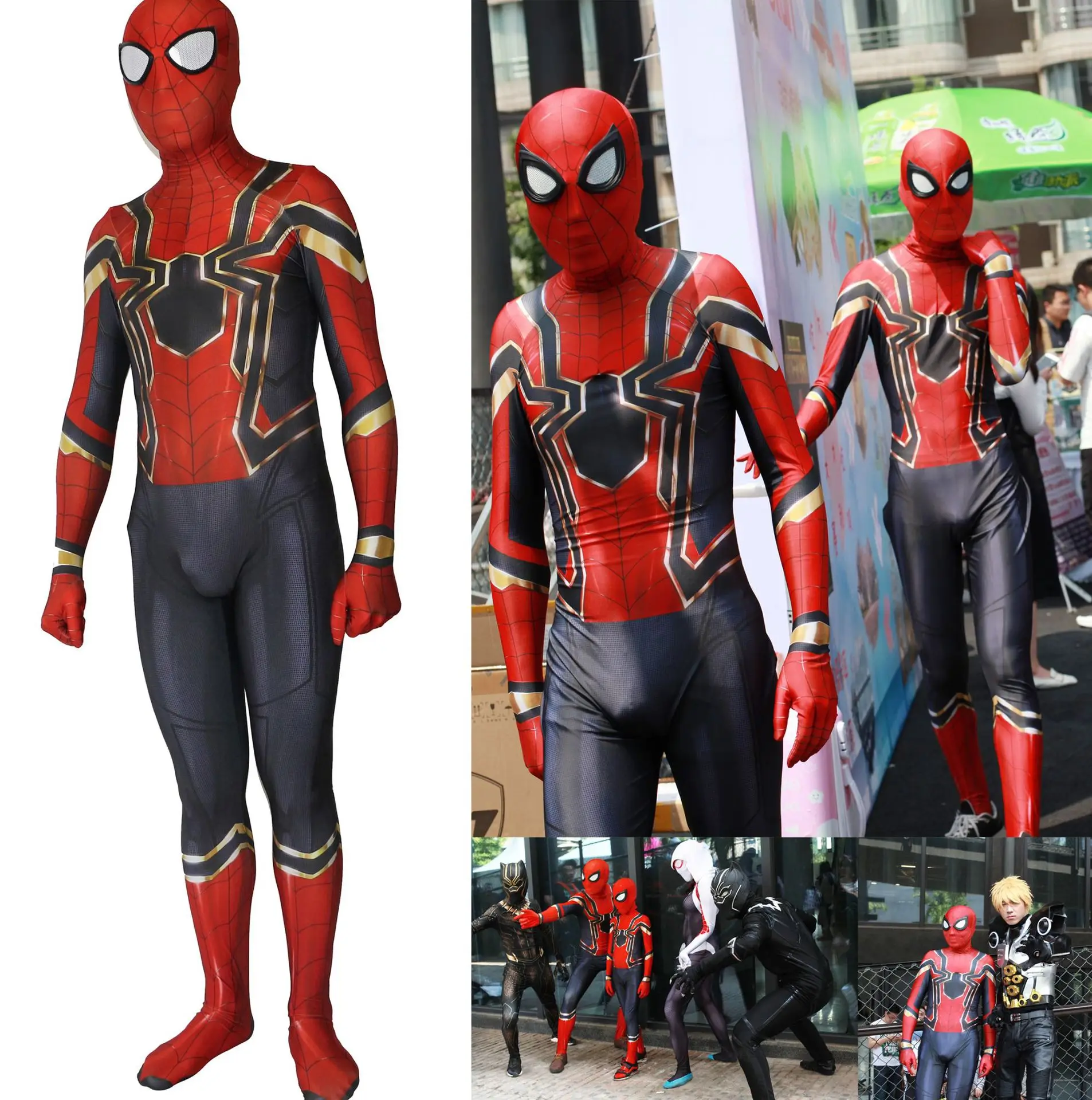 Высококачественный костюм для косплея Человека-паука Spider-man 2099 | Тематическая