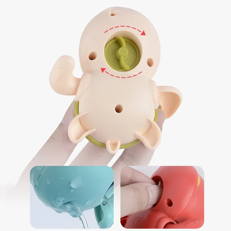 

1pc Baby Turtle Water Toy Cartoon Turtle Wind-up Floating Swimming Toys Chain Clockwork for Kids Infant Beach Bathing Plaything
