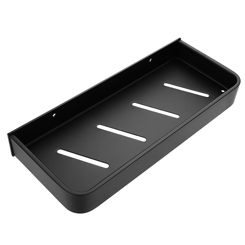 Полка для ванной комнаты полка душа алюминиевая черная угловая черный настенный