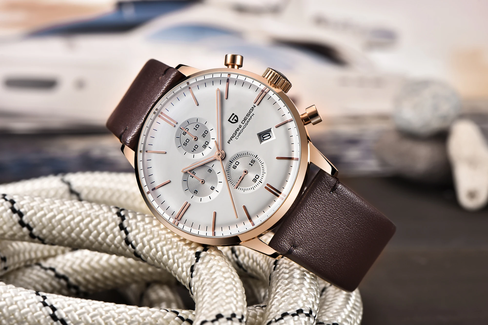 Часы мужские кварцевые с автоподзаводом хронографом 10 АТМ PD 2720 Япония Seiko-VK67 |