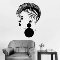 beautiful woman vinyl wall decal cool hair salon beauty fashion african girl wall stickers removable self adhesive mural c11 09