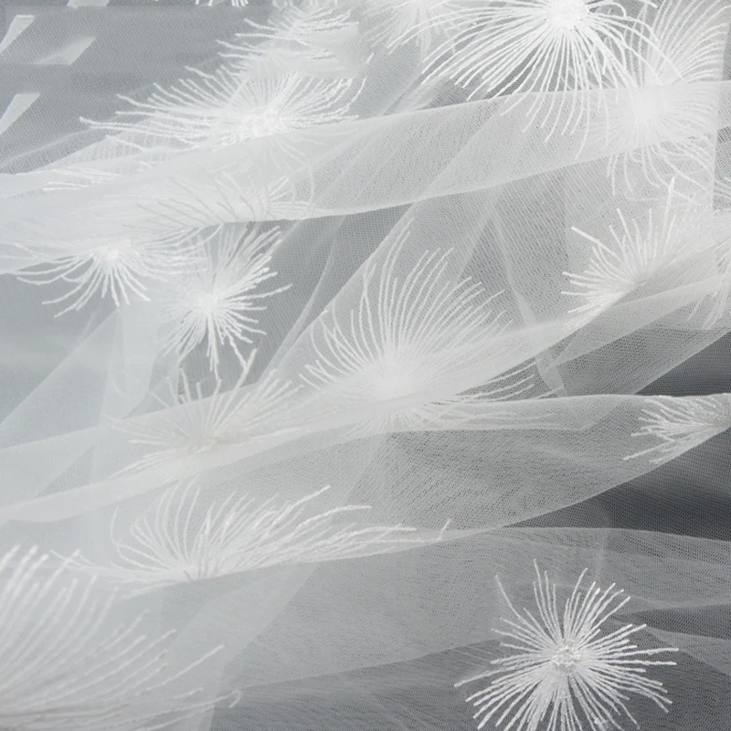 Тюль с цветочной вышивкой марля сетка ткань для свадебной вечеринки юбка сцены