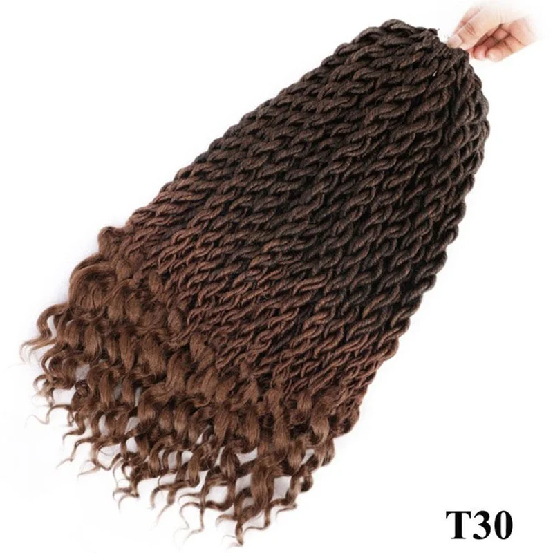 1B/30HL Активные искусственные локоны в стиле Crochet, на крючках, косички, синтетика, на крючках, косички, эффектом деграде(переход от темного к плетение волос в богемном стиле замки 18 дюймов 24 подставки - Цвет: 1B/30HL