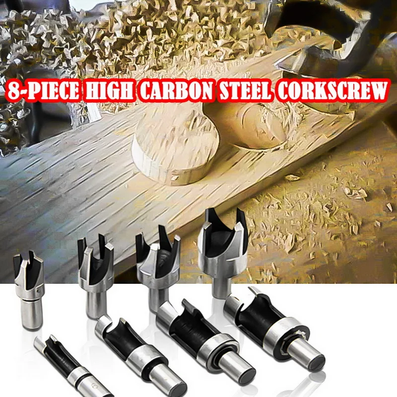 Wood Plug Hole Cutter Set Dowel Cutting Tools Saw With Shank High Carbon Steel Drill Bit New | Инструменты