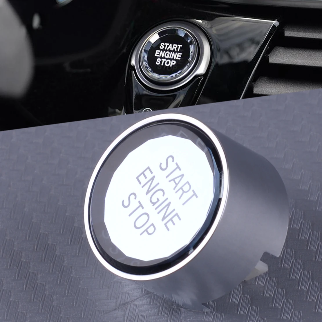 DWCX Автомобильный Замок зажигания двигателя кнопка включения крышка кристалл