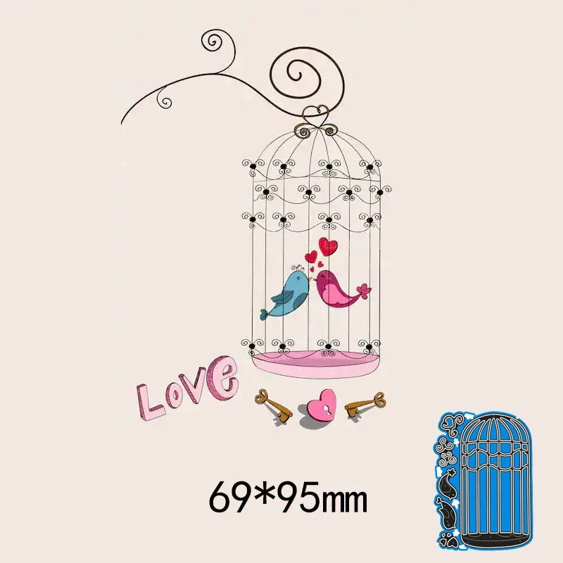 

New Metal Cutting Dies Birdcage For Card DIY Scrapbooking stencil Paper Craft Album template Dies 6.9*9.5cm