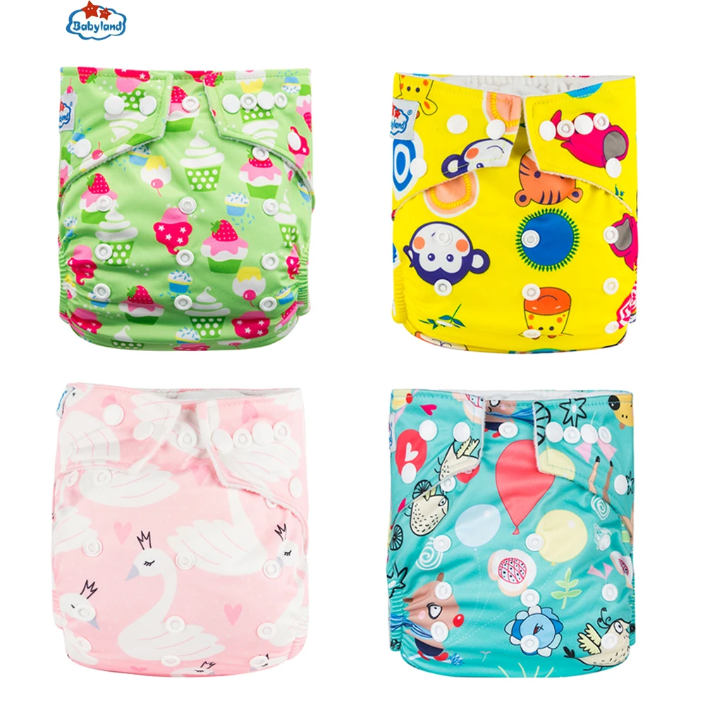 50pcs [Babyland] Cloth diapers Wholesale China ECO-Friendly Infant Dropship Cloth Diaper Small Naughty Kid Pocket Nappy Reusable