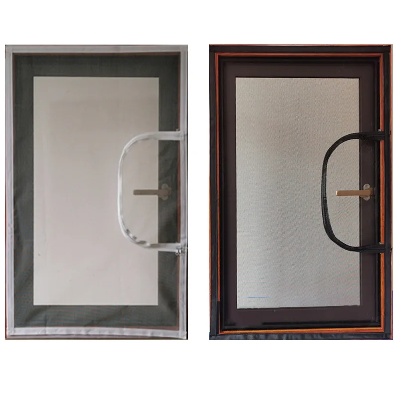 

Custom made anti cat self-adhesive invisible zipper window screen mesh sealing window cat jumping window escape balcony