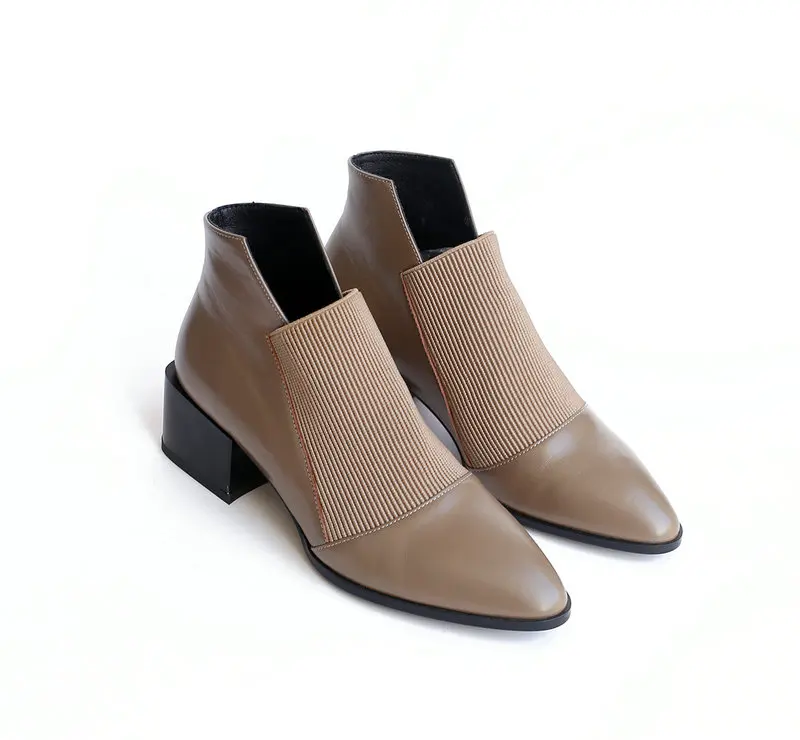 

Woman High Heels Black Khaki Spring Autumn Winter Female Shoes Platform Chunky Heels Ankle Boots Footwear Shoes Women Boots