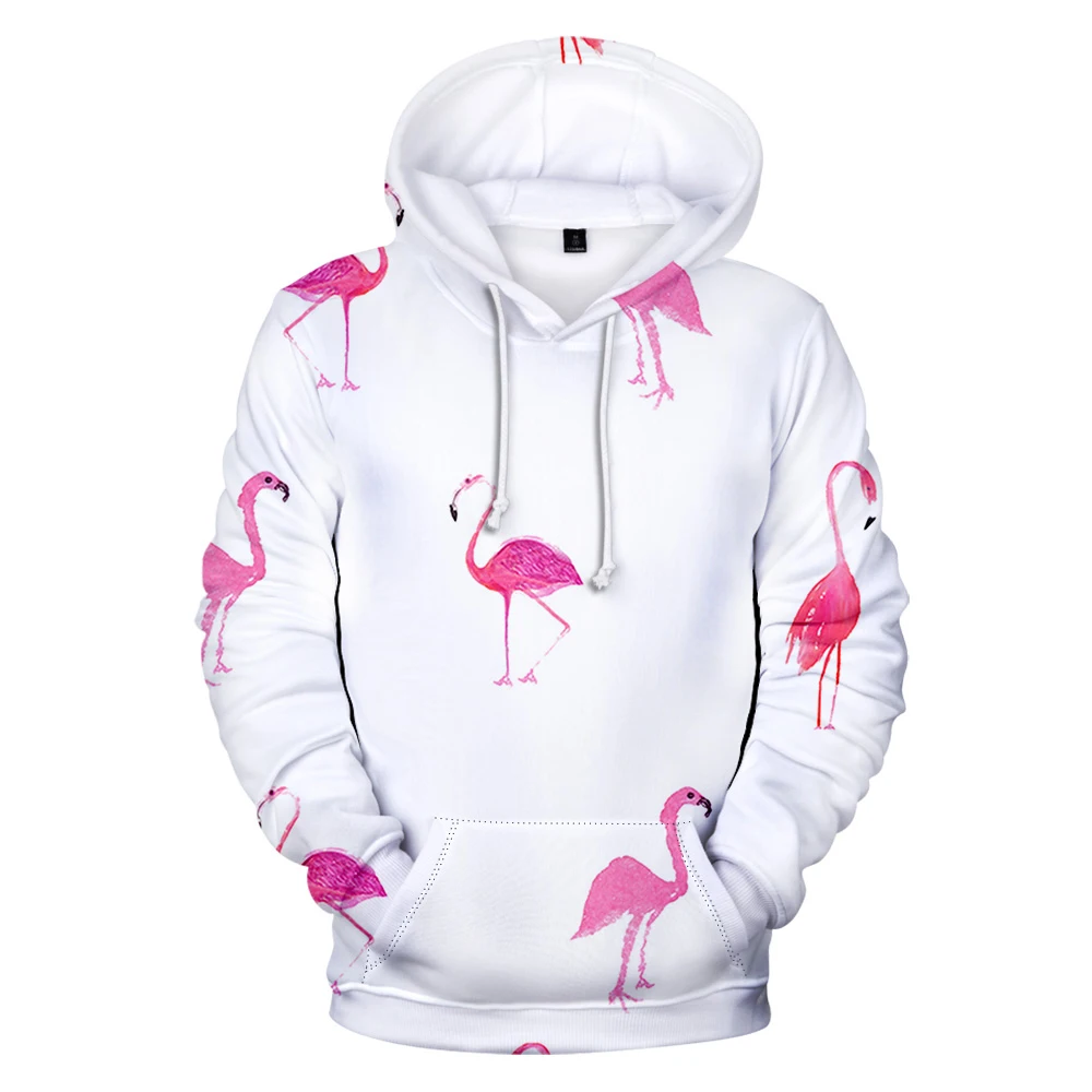 

3D Men Women Round Neck Sweatshirt Flamingo Hoodies Fashion Trend Style kids 3D Polyester Unisex Material Casual boy girl Hoodie