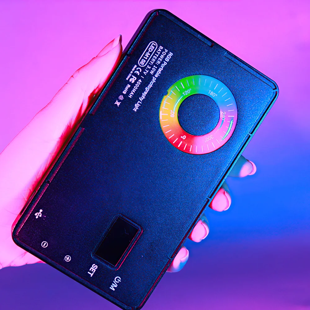 SAMITAN Портативный видео свет RGB фотография с регулируемой яркостью 2500K-8500K