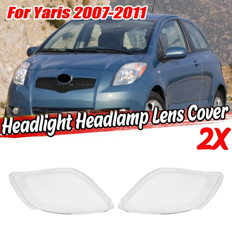 

Автомобильная левая и правая боковая фара, 2 шт., прозрачные линзы, затеняющая Крышка для лампы Toyota Yaris 2008 2009 2010 2011