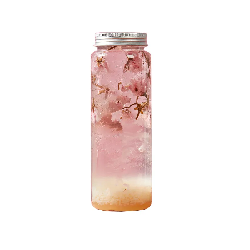 

10pcs Net red drinking bottles 500ml clear plastic cups fuirt tea packaging cup PET cold drinks bottle bubble tea cup with lid