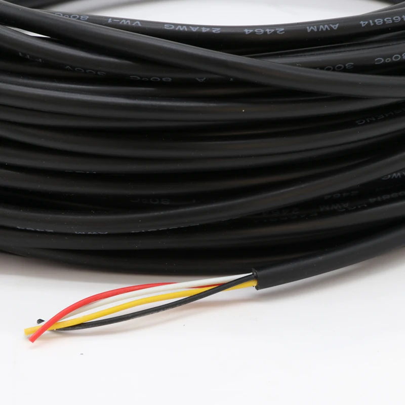 

5M 10M UL2464 Sheathed Wire 28 26 24 22 20 18 16AWG Copper Signal Cable 2 3 4 5 6 7 8 10 Cores Soft Electronic Audio Wires Black