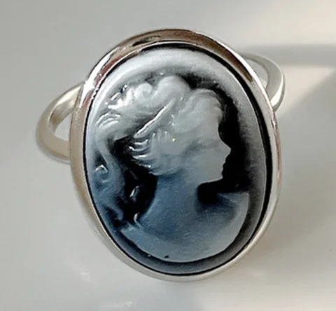 Овальное кольцо из стерлингового серебра 925 пробы