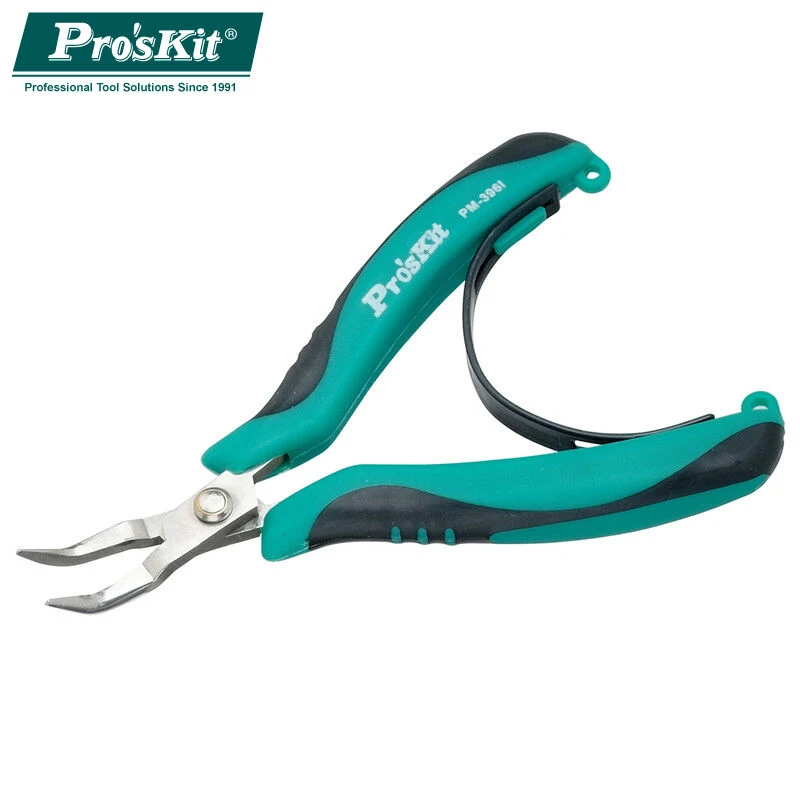 

Pro'sKit PM-396I AISI420 Stainless Steel Bent Nose Plier Wire Wrapping Beading Jewelry Tool Handle Tool