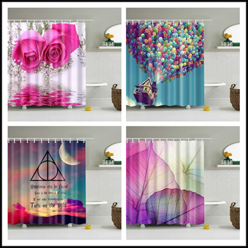 Романтическое путешествие душ Шторы ткань Водонепроницаемый полиэстер Ванна