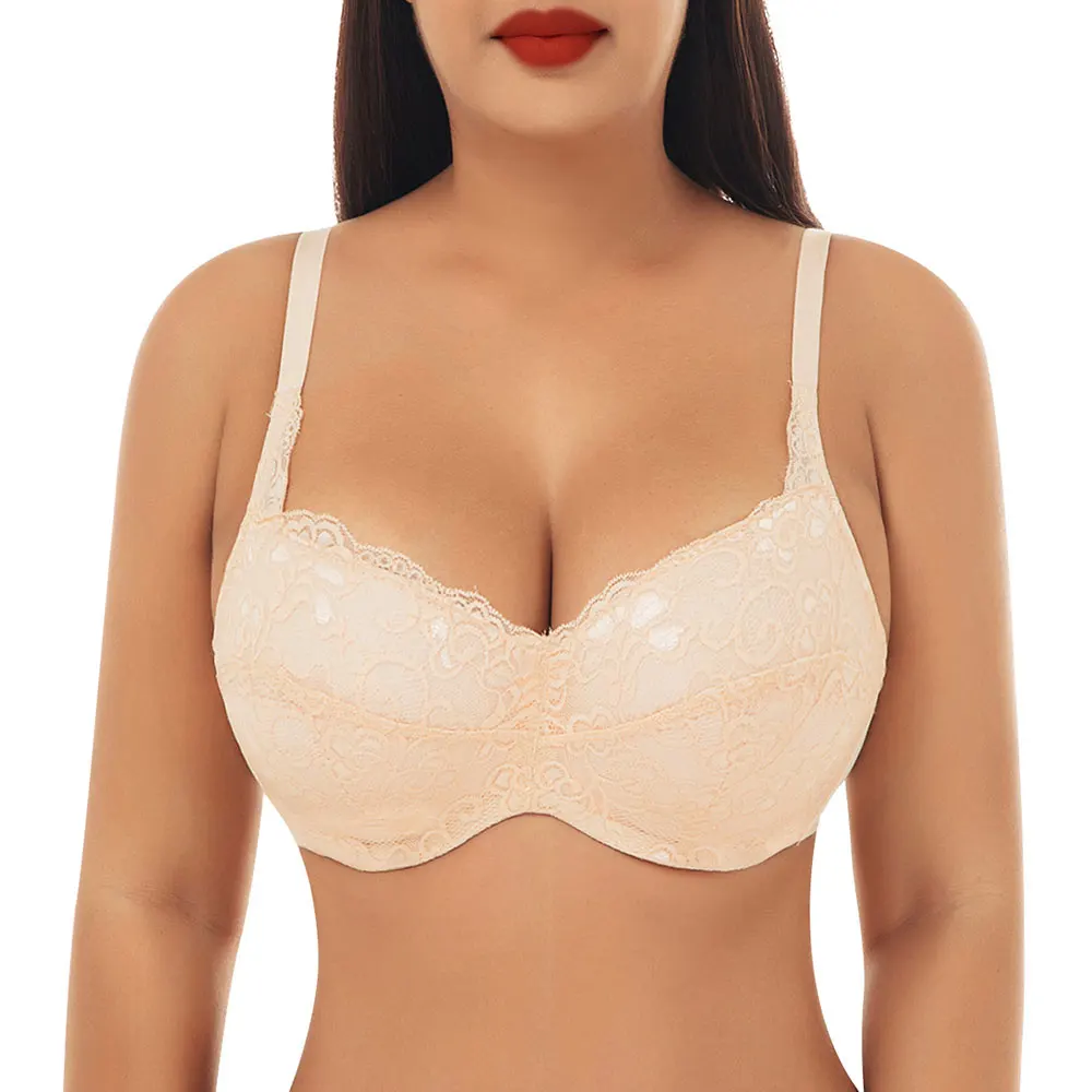 

Women's Sexy Lace Cutout Plus Size Underwear Gathers Seamless And Comfortable Breathable Thin Cup to Receive The Breast