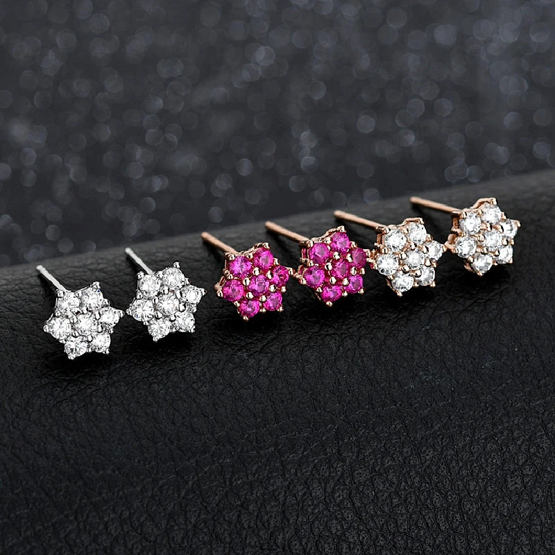 

Fashion Earrings 925 Silver Jewelry for Women Inlaid AAA Zircon Gemstones Stud Earrings Accessories Wedding Party Gift Wholesale