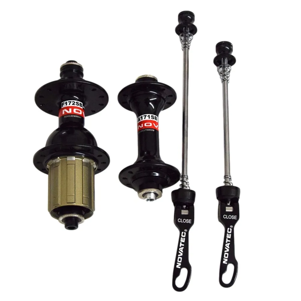 

Novatec Black Rear Hub F172SB For Road Bicycles 4 Sealed Bearings MTB Bike Disc Hub Set 5mm 130mm Front Rear Moutain Bike Hubs