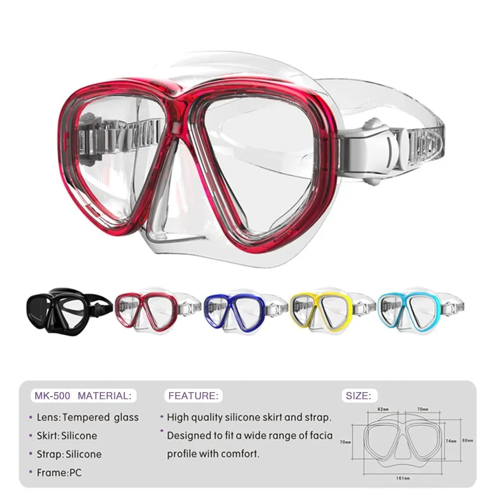 

Snorkeling Goggles Snorkel Set Anti-Fog Tempered Glass Scuba Snorkeling Mask Gear