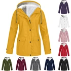Куртка женская с капюшоном, дождевик на молнии, водонепроницаемая ветровка, верхняя одежда, пальто, зима-осень