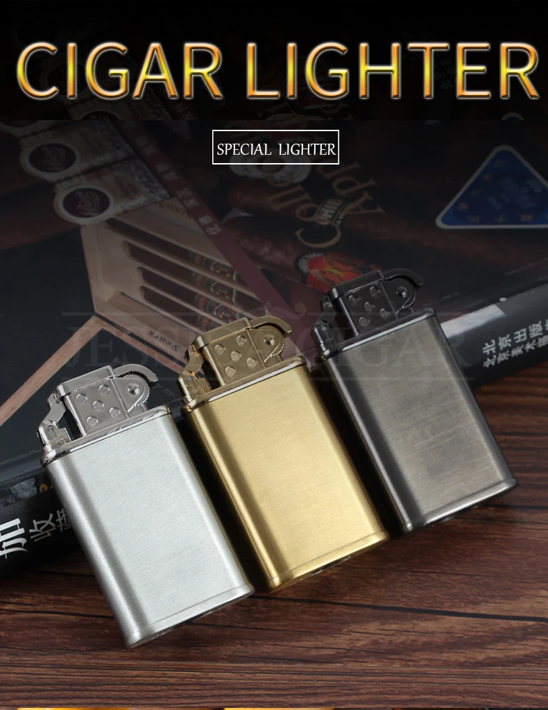 Мини винтажная Зажигалка для сигар, газовый многоразовый фонарь, зажигалка, Бутан, металл, барбекю, горелка для зажигания, без масла, аксессуары для сигар, Прямая поставка