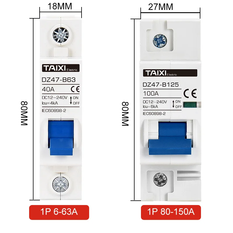 Защита двигателя миниатюрный автоматический выключатель постоянный ток 12 В 24 36 48