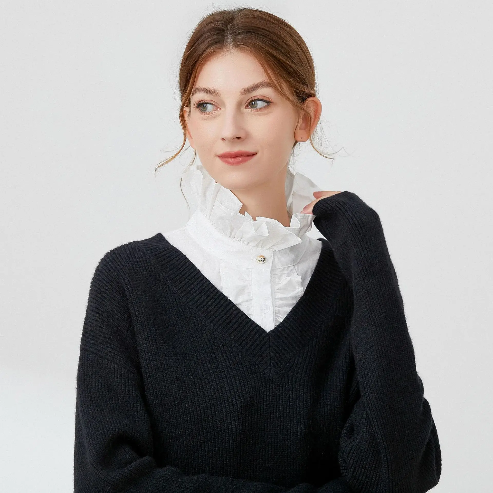 

2022 Korean Style Ruffles Stand Detachable Shirt Collar Fashion Lace Fake Collar Detachable Collar Blouse Collar Accessories