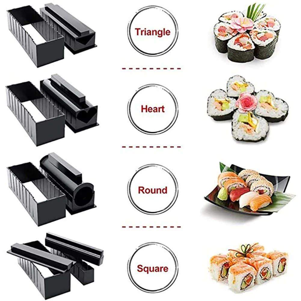 

Sushi Tool Diy Home Cooking Sushi Manual Rice Roll Combination 10 Set Sushi Mold