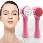 Силикон щётка для очищения лица, двусторонний, 3D, для очистки лица, вибрационный массаж, средство для умывания лица, инструменты для ухода за кожей, портативный размер