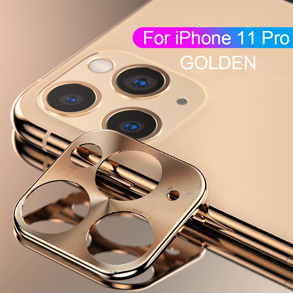 Gold Для iPhone 11 Pro Max защитный чехол для камеры для iPhone 11 11 Pro 11Pro металлическая задняя защита для объектива камеры кольцевая крышка - Цвет: Gold