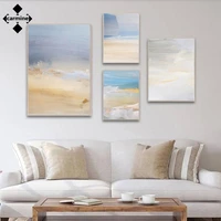 nordic oil style canvas painting blue and grey printing picture minimalist wall art poster and print abstract painting for decor