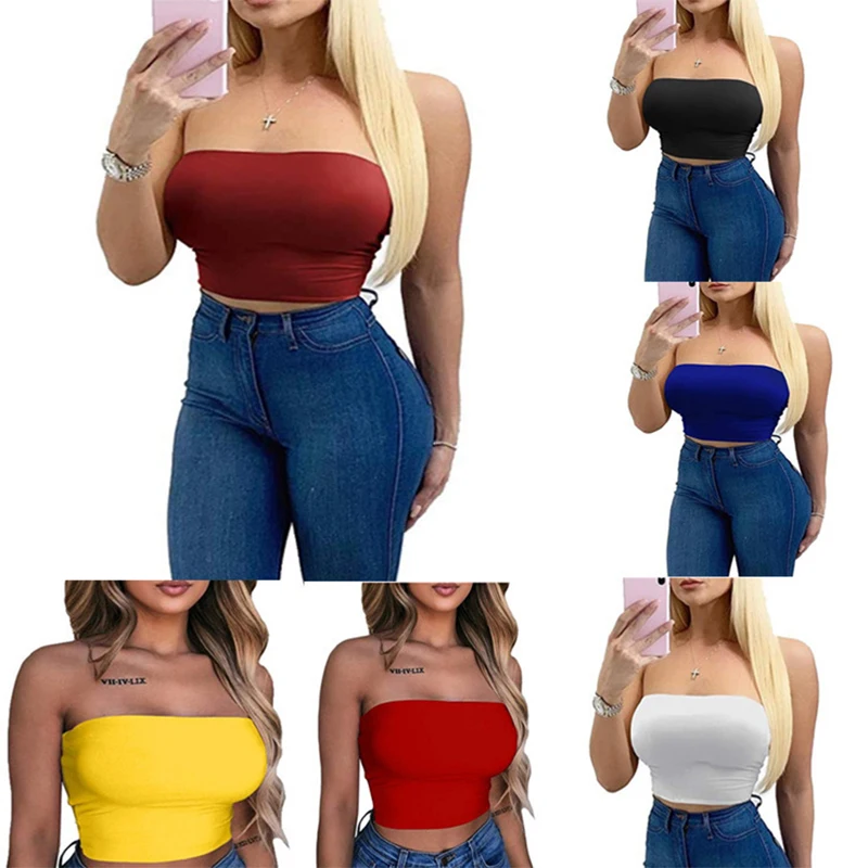 Женская Повседневная майка на бретельках блузка-бюстье без рукавов женская