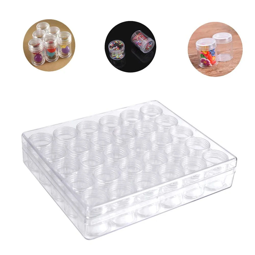 Пустые пластиковые контейнеры для хранения банки бусин прозрачные бутылки