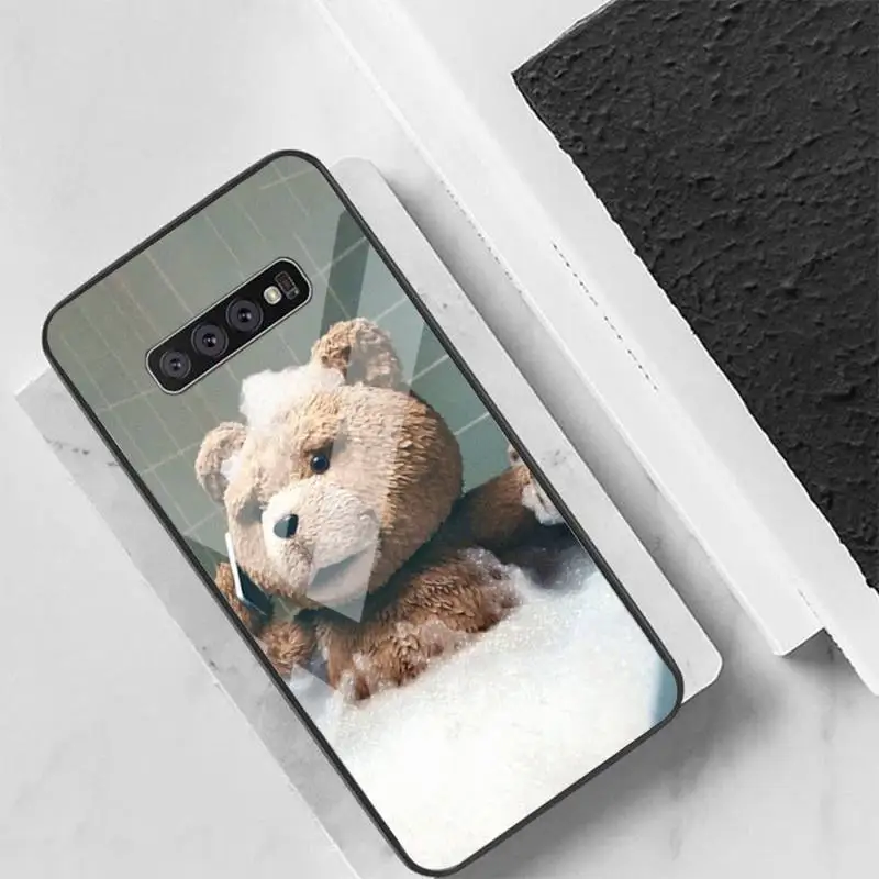 

Funny teddy bear Phone Case Back Cover For Samsung Cases S20 Plus S10 NOTE 8 9 10 10PRO Tempered Glass Soft Silicone Edge