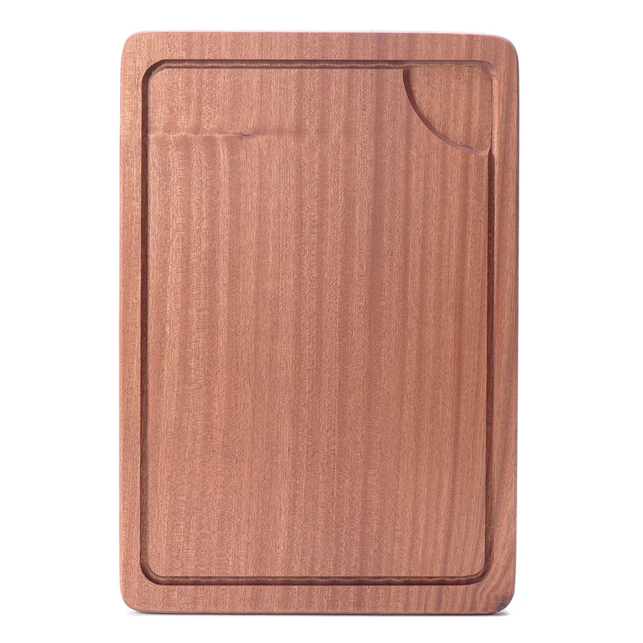 Разделочная доска из натурального дерева с желобом для сока кухонная