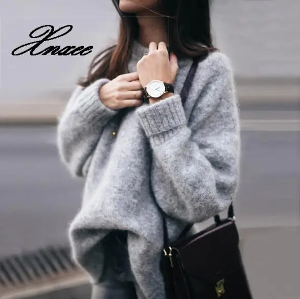 

2020 Winter Autumn Women Sweater Pullovers Knitted Fashion Thicken Warm Loose Casual Female Tops Outwear Large Size