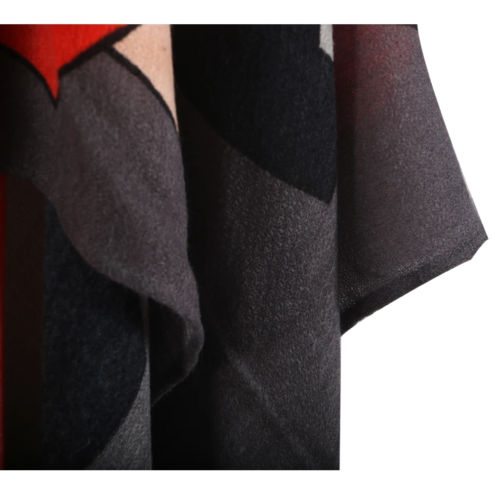 Женский зимний шарф винтажное Клетчатое одеяло Кашемировое пончо накидка из