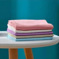 5 pcs cleaning rag lazy rag double sided strong water absorbing non oily dish towel dry and wet scouring pad kitchen tools