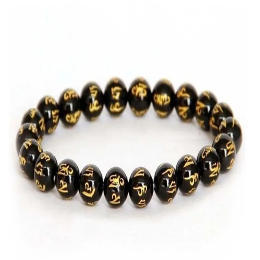 Обсидиановый браслет Будды Бусины драгоценный камень богемные ювелирные