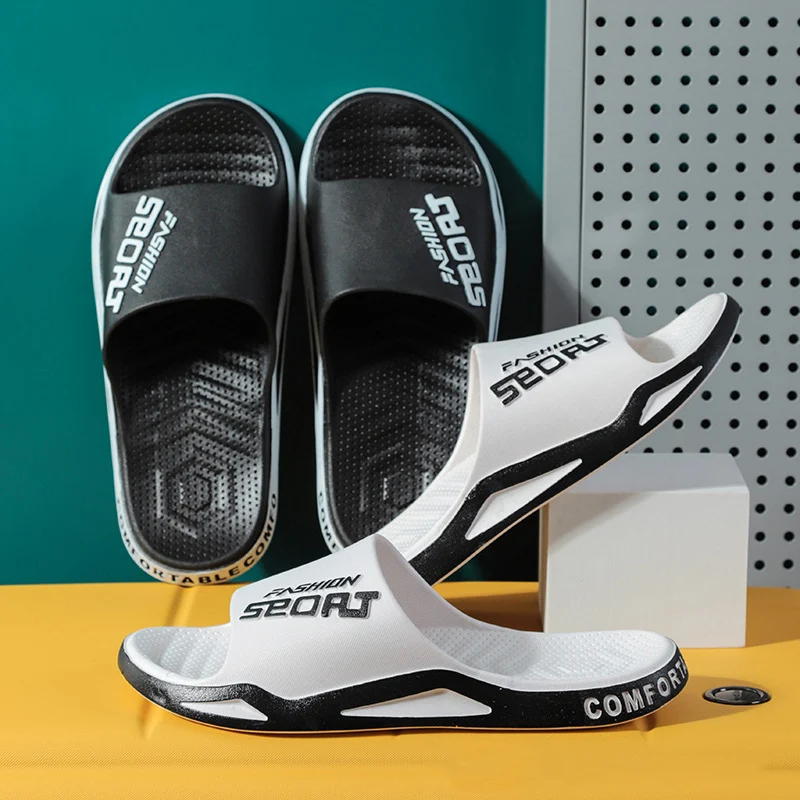 Сандалии мужские с алфавитом роскошные дизайнерские уличные тапочки