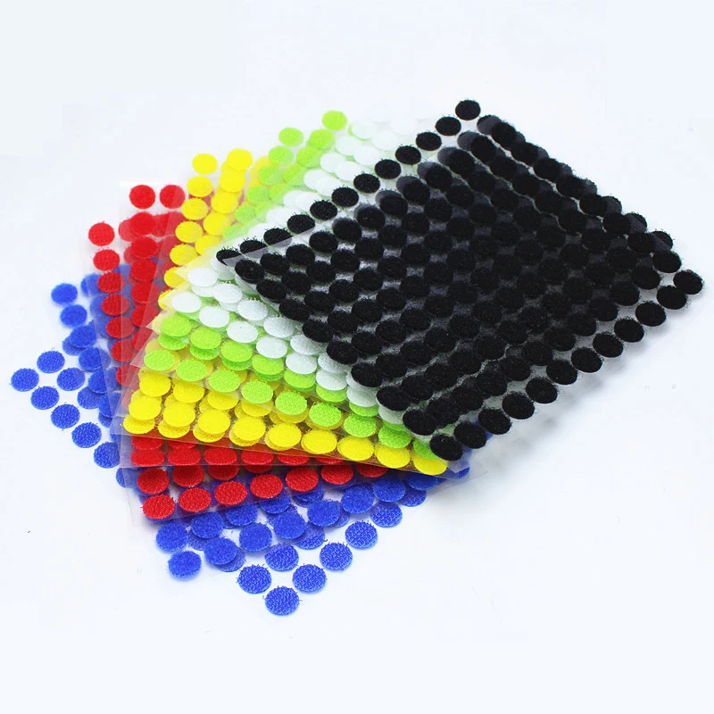 108 Пар 10 мм Цветные Волшебные нейлоновые наклейки двусторонние клейкие крючки