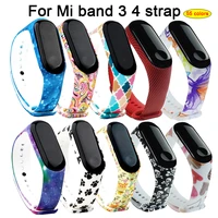 for xiaomi mi band 4 smart band accessories xiaomi miband 3 4 smart wristband strap colorful flowers silicone mi band 4 3 strap