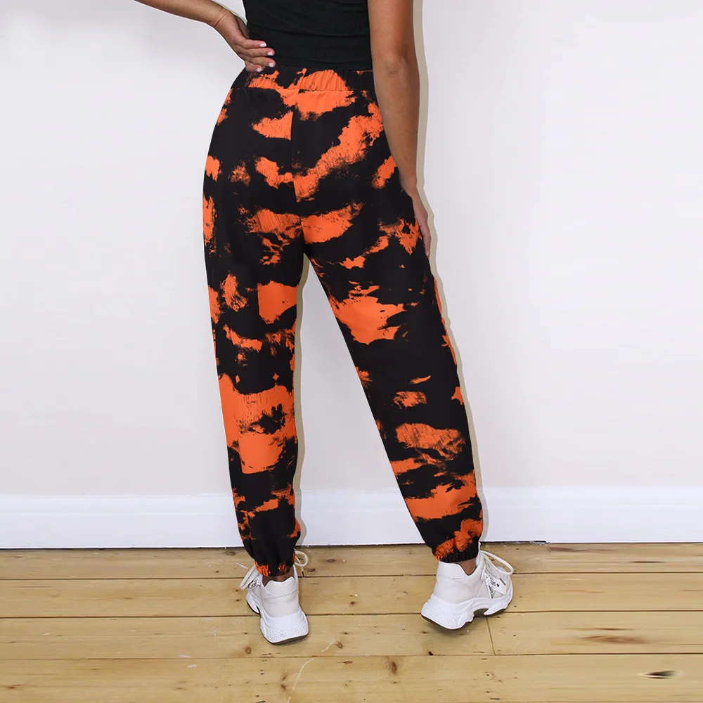 

Women's Autumn And Winter Elastic Waist Pants Tie Dyed Casual Loose Pants