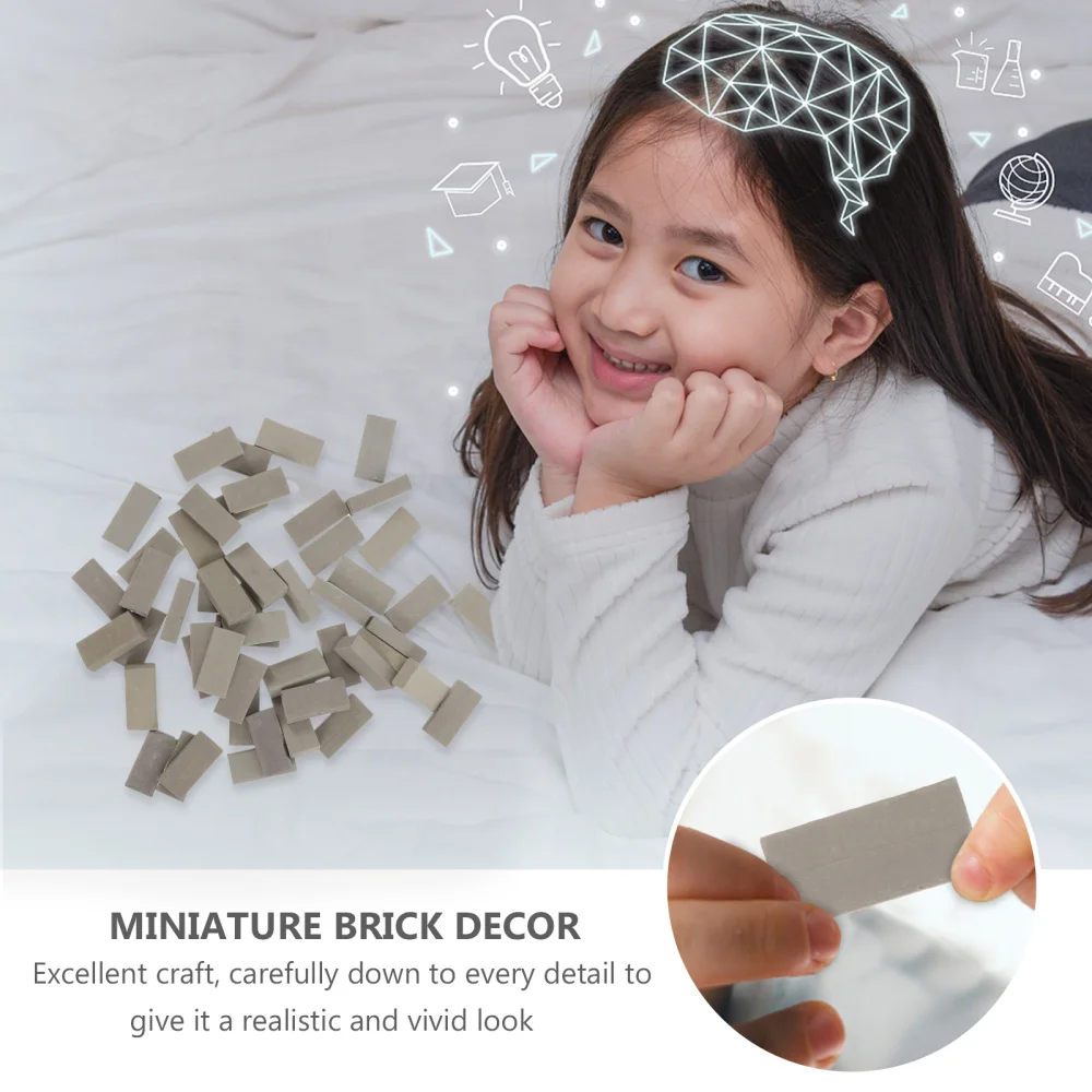

100Pcs 1:16 Miniature Brick Micro Landscape Supply for Fairy Garden Sand Table