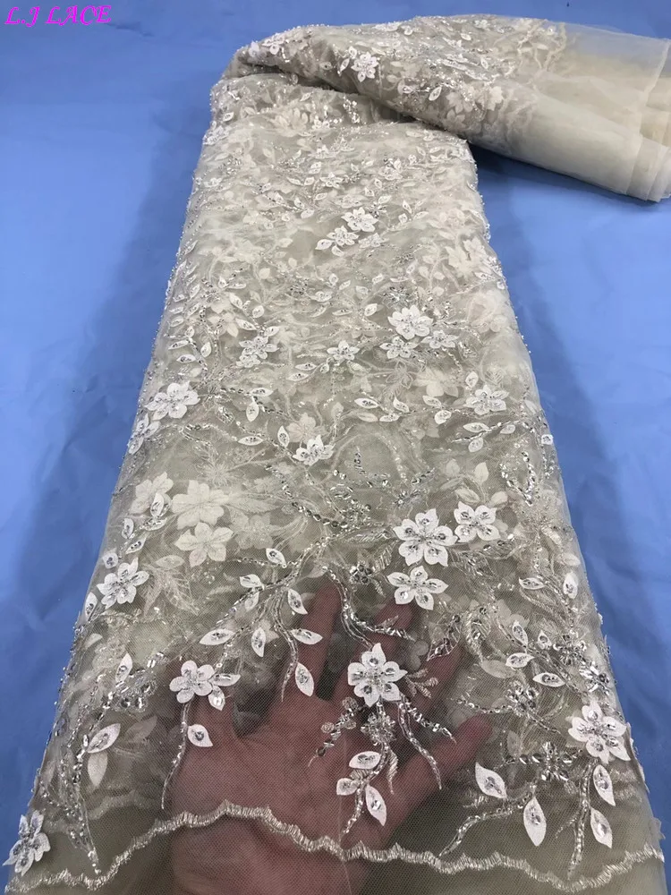 

Шампанское золото бисером вышивка французская кружевная ткань класс идеальный тюль кружева ткани свадебное платье DIY одежда невесты шнурк...