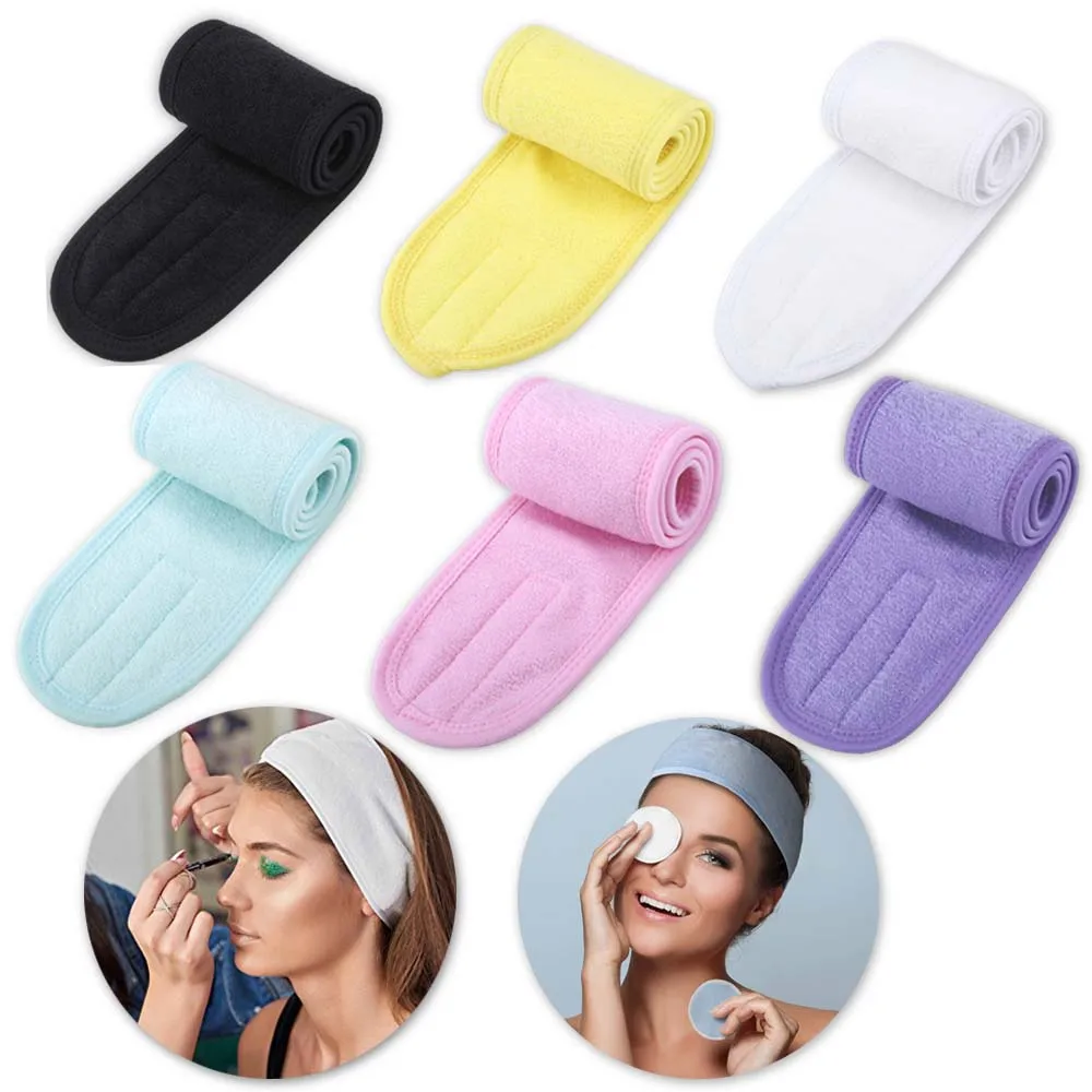Повязка на голову для наращивания ресниц махровая ткань спа растягивающаяся с