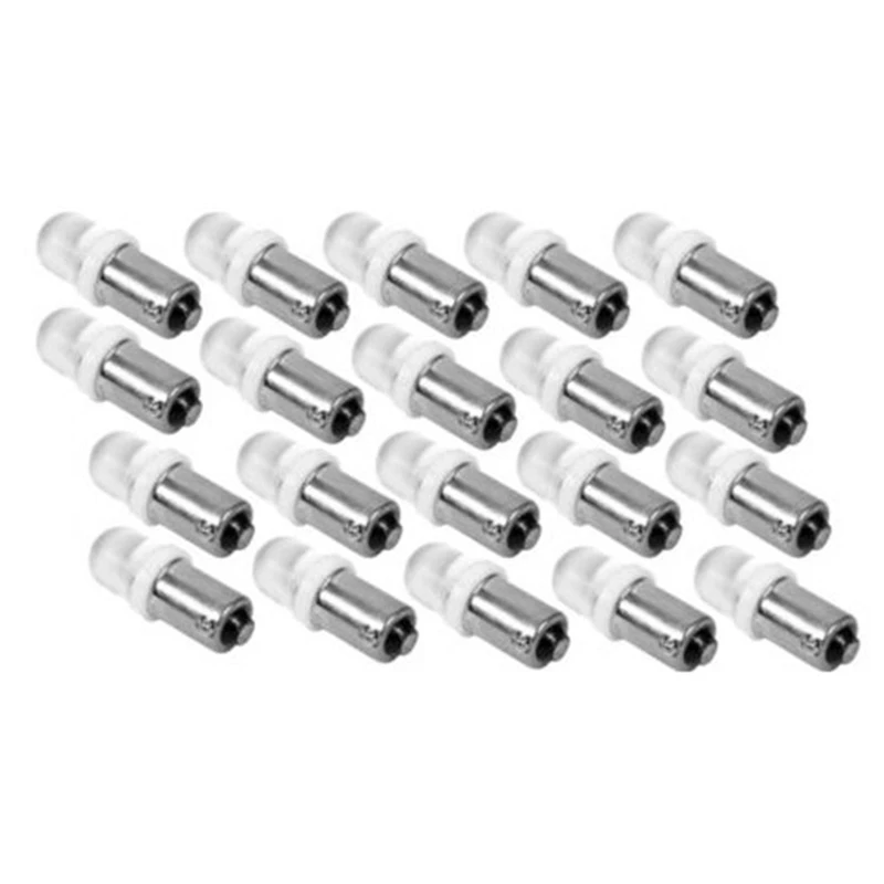 

20Pcs BA9S 1895 H6W 53 57 Bayonet LED Light Bulbs for Car Map Lamp 12V White