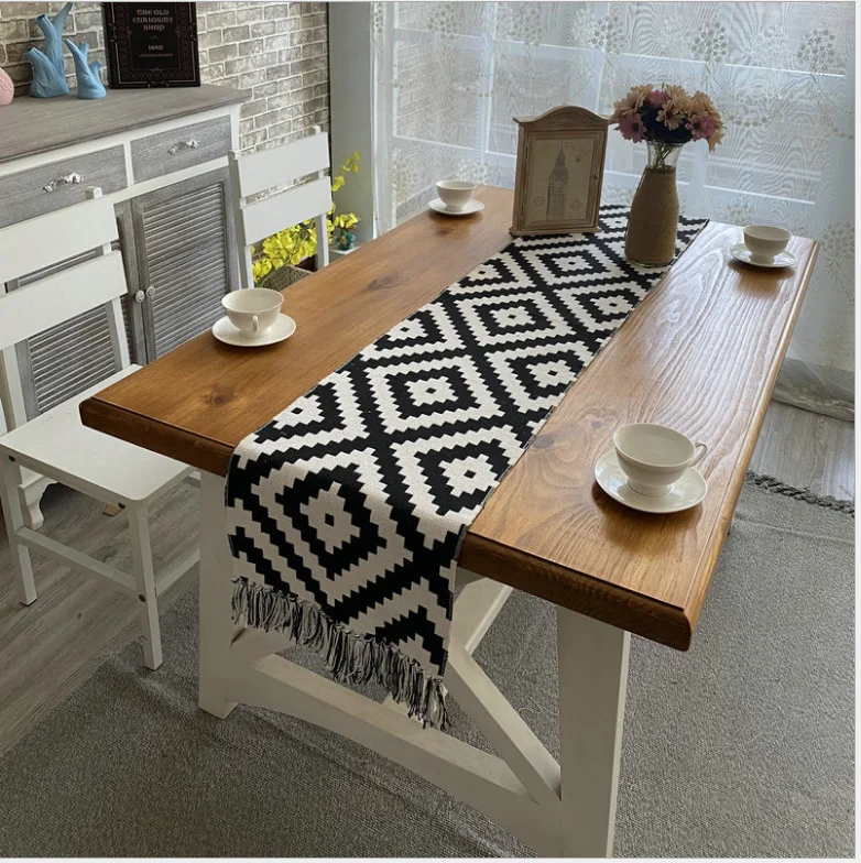 

Table Runner Burlap Cotton Linen Woven Table Runner European Home Decor Tablecloths for Dining Table Wedding Table Decoration